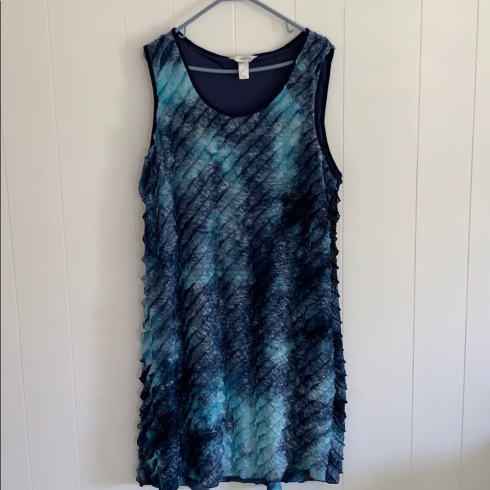 CJ banks blue ruffled dress